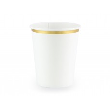 Arany szegélyes fehér pohár