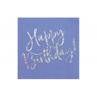 Happy Birthday feliratú kék szalvéta