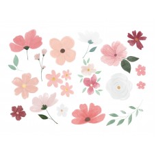 Rózsaszín virágok ideiglenes tetoválás mix (18db)
