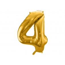 "4" szám fólialufi (arany)