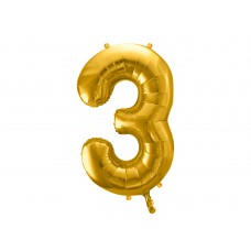 "3" szám fólialufi (arany)